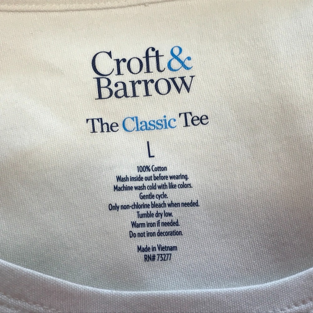 Croft & Barrow Holiday Shirt Womens L Cream Floral Classic Long Sleeve Glitter - Picture 7 of 7